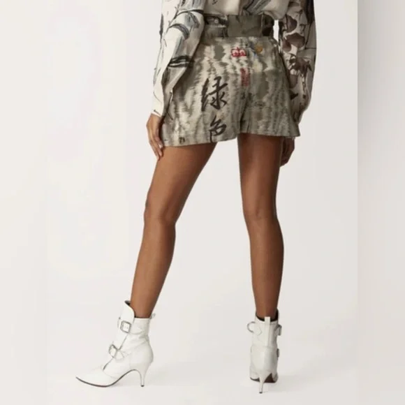 Vivienne Westwood MILITARY SHORTS CHINESE PEONY PRINT IT40 US4